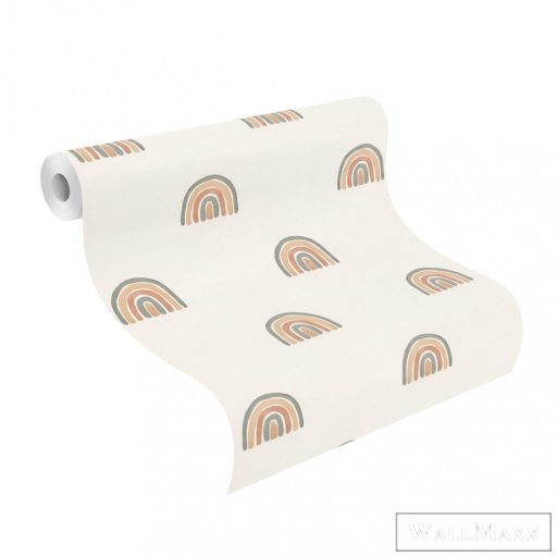 Rasch Bambino XIX 252217 törtfehér, zöld Szivárvány mintás Gyerek vlies tapéta