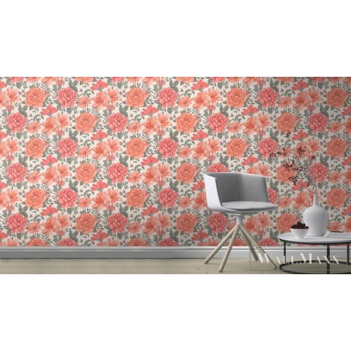 Rasch Bambino XIX 252422 Kislány piros virág mintás tapéta