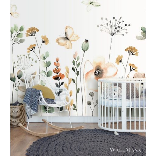 Rasch Bambino XIX 253283 Natúra zöld pillangó mintás digitális panel