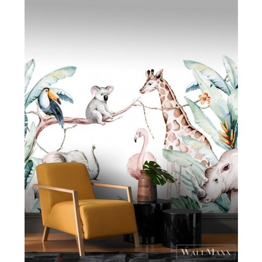 Rasch Bambino XIX 253313 Dzsungel színes orrszarvú mintás digitális panel