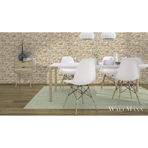Rasch Bricks & Wood II 265606 Térhatású arany tégla mintás tapéta