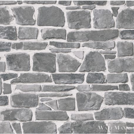 Rasch Bricks & Wood II 265620 Térhatású ezüst tégla mintás tapéta
