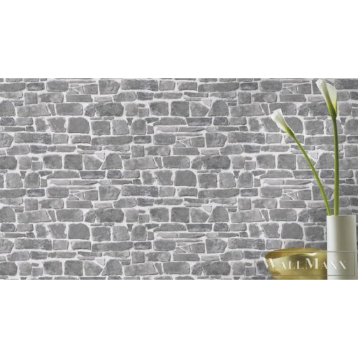 Rasch Bricks & Wood II 265620 Térhatású ezüst tégla mintás tapéta