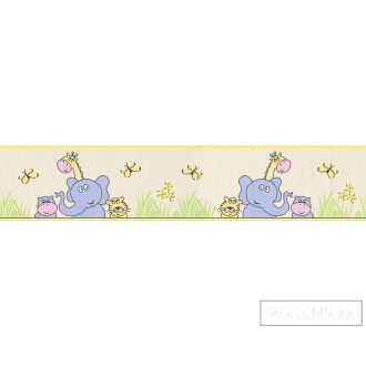   AS CREATION Only Borders 28091-6 kék elefánt mintás ifjúsági bordűr