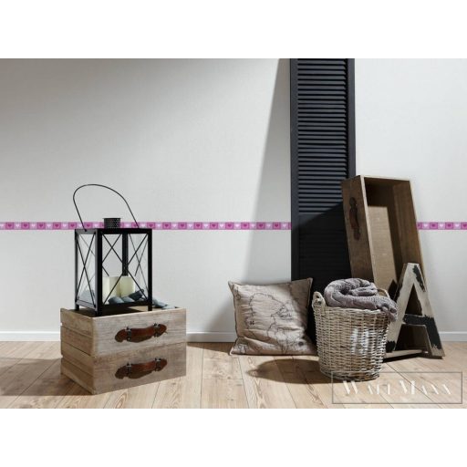 AS CREATION Only Borders 28183-8 piros szívecske mintás ifjúsági bordűr