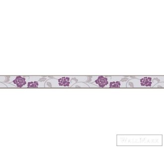   AS CREATION Only Borders 28202-6 lila virág mintás elegáns bordűr