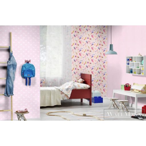 Kids & Teens 293012 tapéta ·Rasch tapéta  kislányos madárkás rózsaszín 