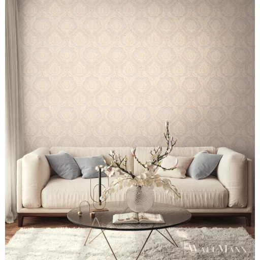 AS CREATION Designed in White 29712-9 bézs-krémszínű-fémes barokk-klasszikus tapéta