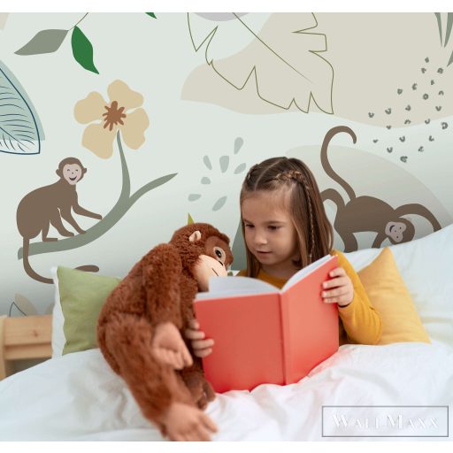 RASCH Roomblush 300037 barna majom mintás gyermek digitális panel