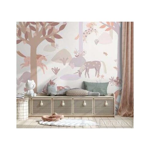 RASCH Roomblush 300049 lila unikornis mintás gyermek digitális panel