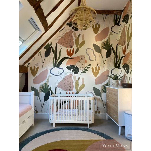 RASCH Roomblush 300090 rózsaszín szafari mintás gyermek digitális panel