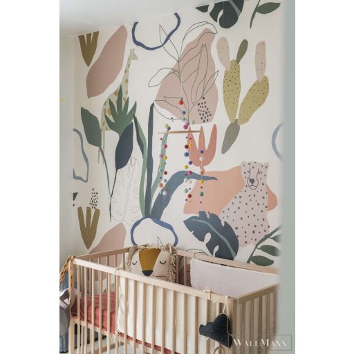 RASCH Roomblush 300090 rózsaszín szafari mintás gyermek digitális panel