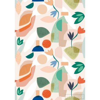   RASCH Roomblush 300094 narancssárga virágos gyermek digitális panel