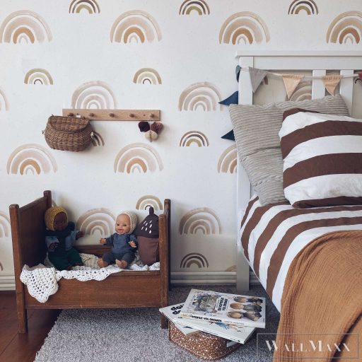 RASCH Roomblush 300106 barna szivárvány mintás gyermek digitális panel