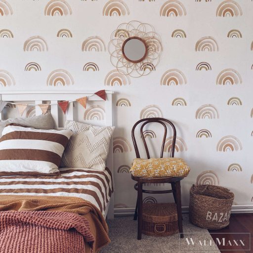 RASCH Roomblush 300106 barna szivárvány mintás gyermek digitális panel