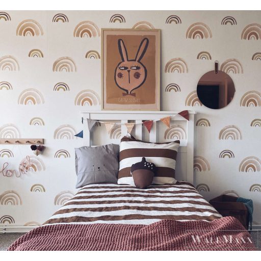 RASCH Roomblush 300106 barna szivárvány mintás gyermek digitális panel