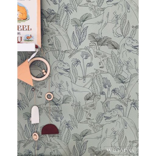 RASCH Roomblush 300129 zöld dínós gyermek digitális panel