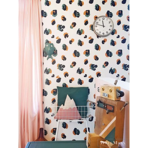 RASCH Roomblush 300136 zöld leopárd mintás gyermek digitális panel