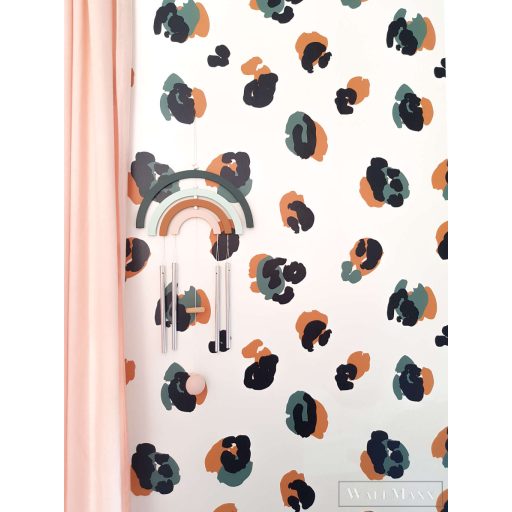 RASCH Roomblush 300136 zöld leopárd mintás gyermek digitális panel