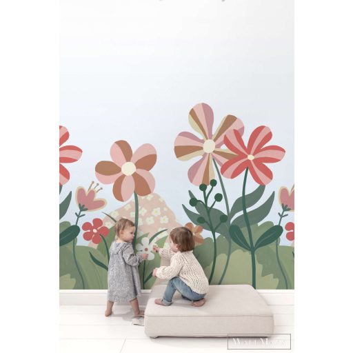 RASCH Roomblush 300141 rózsaszín virágos gyermek digitális panel