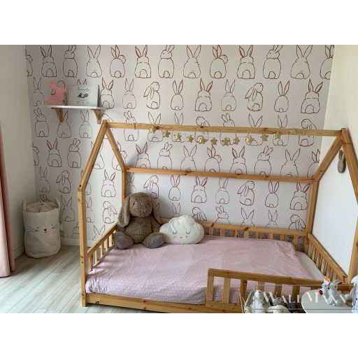 RASCH Roomblush 300158 rózsaszín nyuszi mintás gyermek digitális panel