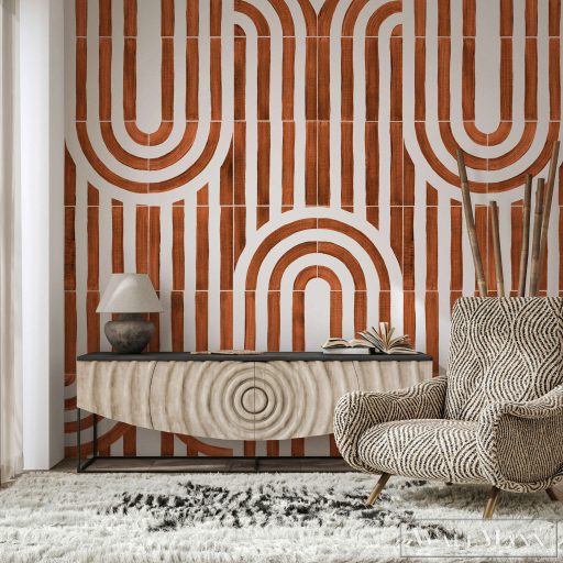 RASCH Roomblush 300163 narancssárga palota mintás ifjúsági digitális panel