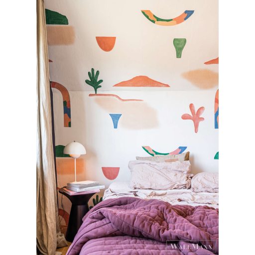 RASCH Roomblush 300167 narancssárga kaktusz mintás gyermek digitális panel