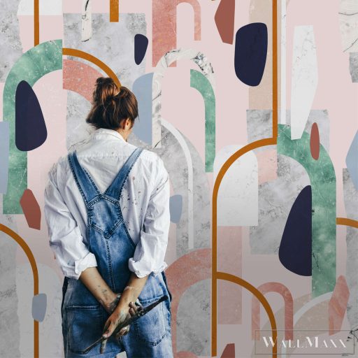 RASCH Roomblush 300170 rózsaszín ív mintás gyermek digitális panel