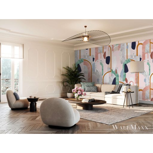 RASCH Roomblush 300170 rózsaszín ív mintás gyermek digitális panel