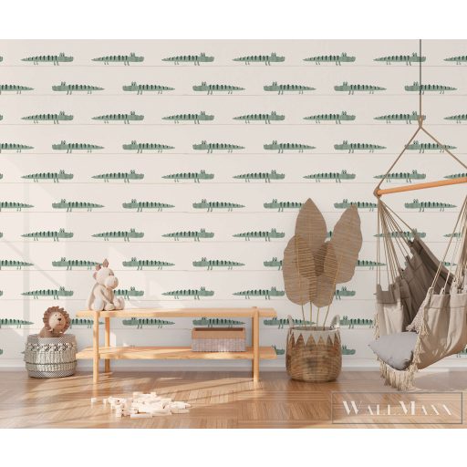 RASCH Roomblush 300172 zöld mr krokó mintás gyermek digitális panel