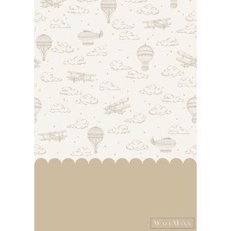   RASCH Roomblush 300174 bézs ballon mintás gyermek digitális panel