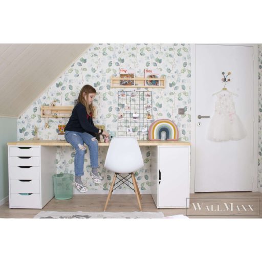 RASCH Roomblush 300181 zöld eukaliptusz mintás gyermek digitális panel