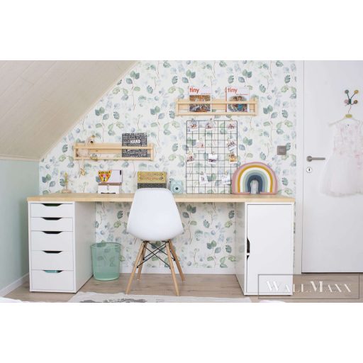 RASCH Roomblush 300188 zöld levél mintás gyermek digitális panel