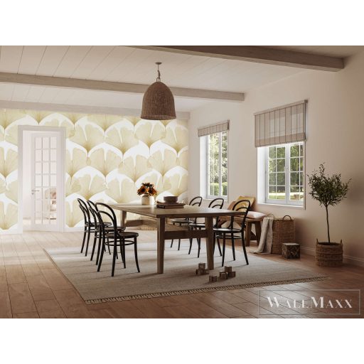 RASCH Roomblush 300195 sárga ginkgo mintás gyermek digitális panel