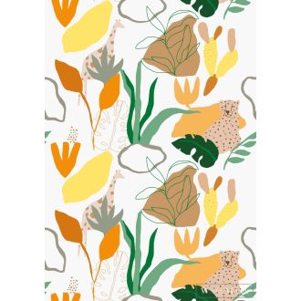   RASCH Roomblush 300196 narancssárga szafari mintás gyermek digitális panel