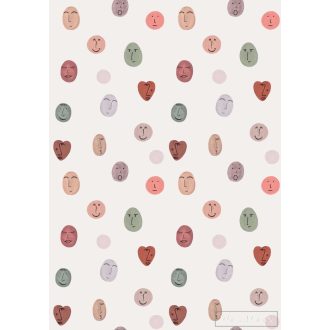   RASCH Roomblush 300199 narancssárga smiley mintás gyermek digitális panel