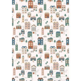   RASCH Roomblush 300204 kék házacska mintás gyermek digitális panel