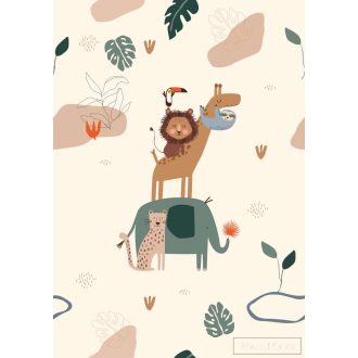   RASCH Roomblush 300373 zöld szafari mintás gyermek digitális panel