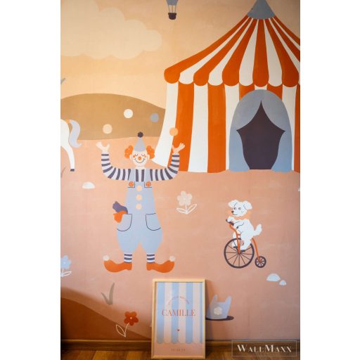 RASCH Roomblush 300379 szürke cirkusz mintás gyermek digitális panel