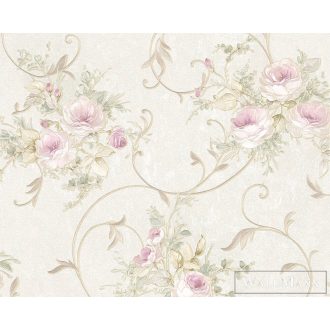   AS CREATION ROMANTICO 2022 30420-2 KRÉMSZÍNŰ VIRÁGOS TAPÉTA