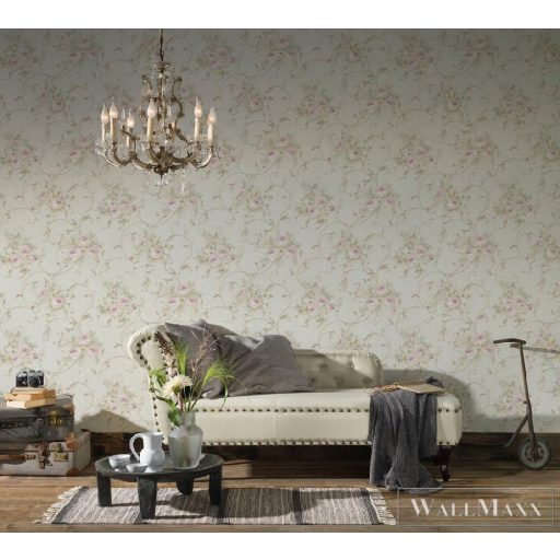 AS CREATION ROMANTICO 2022 30420-2 KRÉMSZÍNŰ VIRÁGOS TAPÉTA