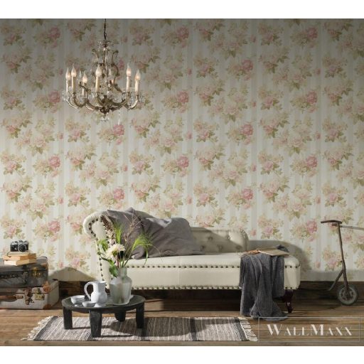AS CREATION ROMANTICO 2022 30446-1 KRÉMSZÍNŰ VIRÁGOS TAPÉTA