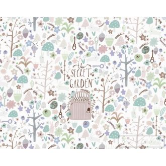   BN WALLS SmallTalk 30803 lila, zöld Titkos kert mintás Gyerek vlies digitális panel