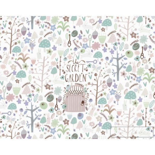 BN WALLS SmallTalk 30803 lila, zöld Titkos kert mintás Gyerek vlies digitális panel