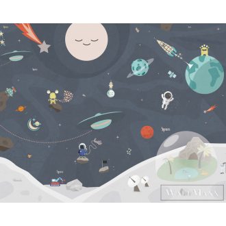  BN WALLS SmallTalk 30806 kék Űrhajós mintás Gyerek vlies digitális panel