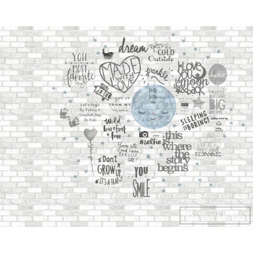 BN WALLS SmallTalk 30807 szürke, szürke Graffiti mintás Gyerek vlies digitális panel