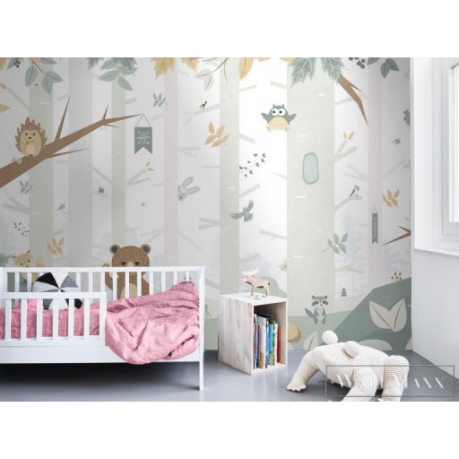 BN WALLS SmallTalk 30809 szürke, barna Állatos Gyerek vlies digitális panel