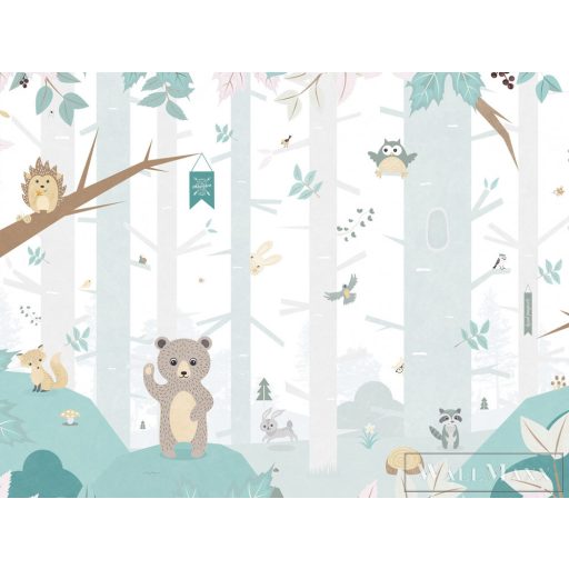 BN WALLS SmallTalk 30810 szürke, türkiz Állatos Gyerek vlies digitális panel