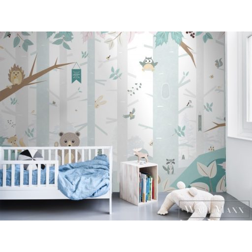 BN WALLS SmallTalk 30810 szürke, türkiz Állatos Gyerek vlies digitális panel