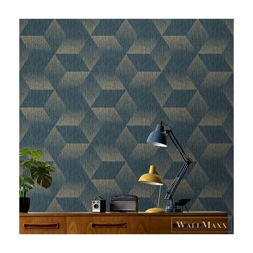 RASCH Zoya 2023 311013 arany, kék Tér-hatású 3D-mintás Térhatású tapéta